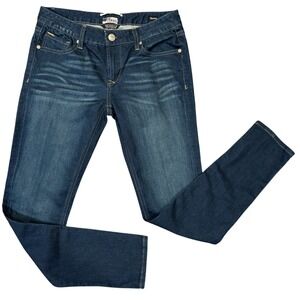 Rerock for Express Y2K Low‎ Rise Embroidered Blue Denim Skinny Jeans SIze 6